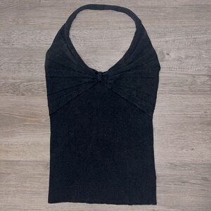 Bebe Halter Top Black large L tank comfortable sexy summer night out clubwear